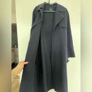 Theory Oakland wrap trench coat | navy | 6